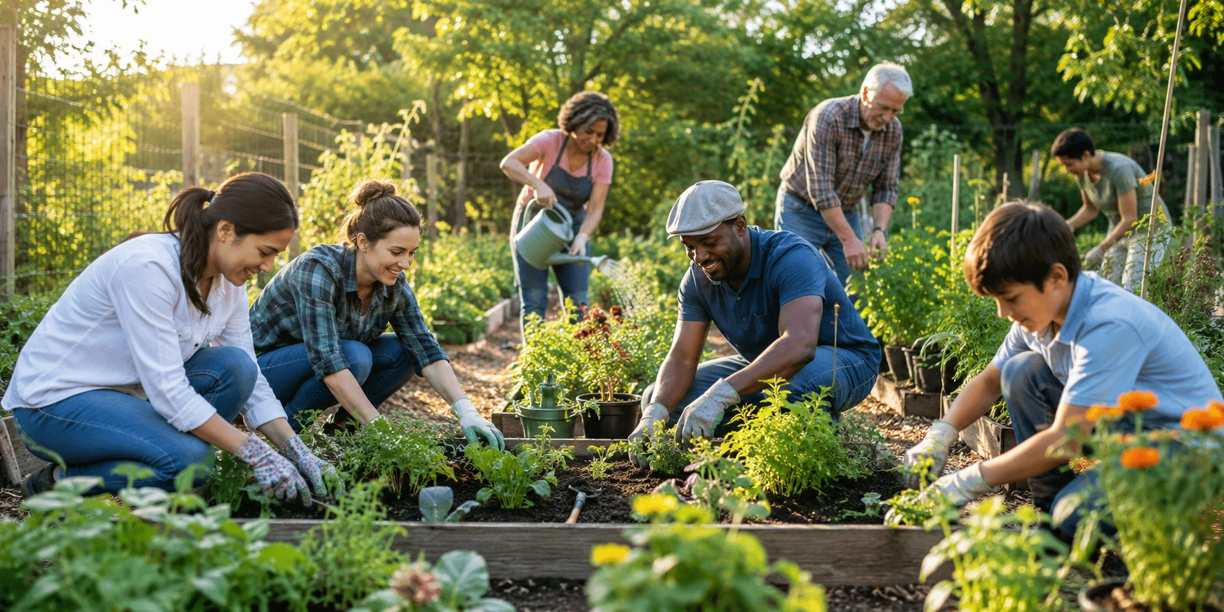 Our story - Let Gardening team working in a garden