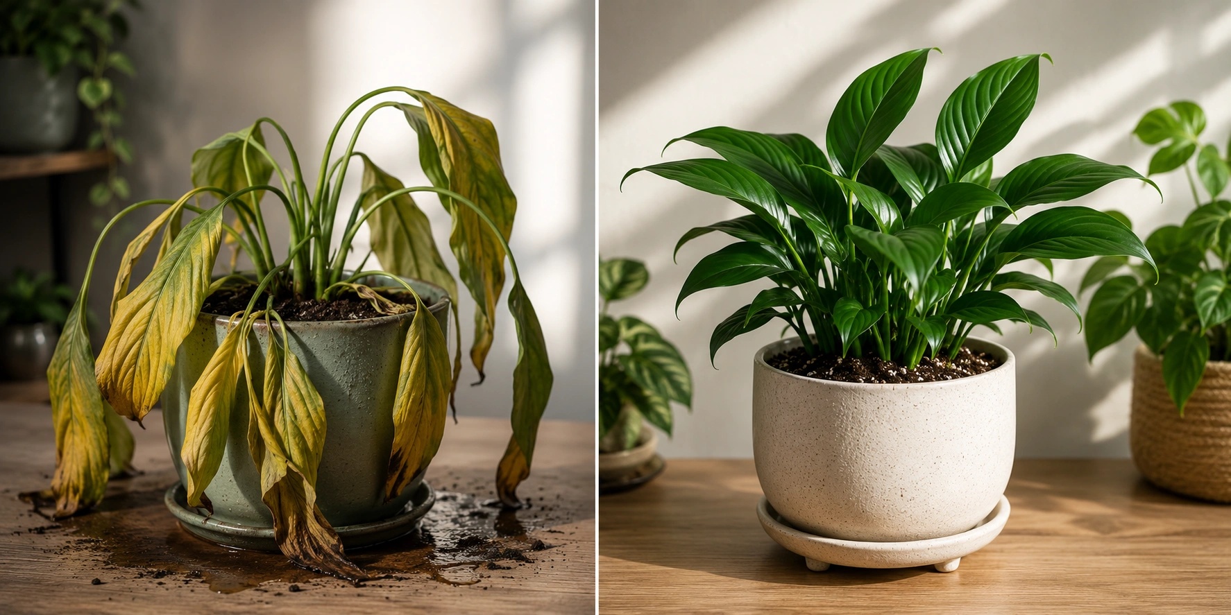 Common mistakes when growing low light plants – overwatering and poor drainage